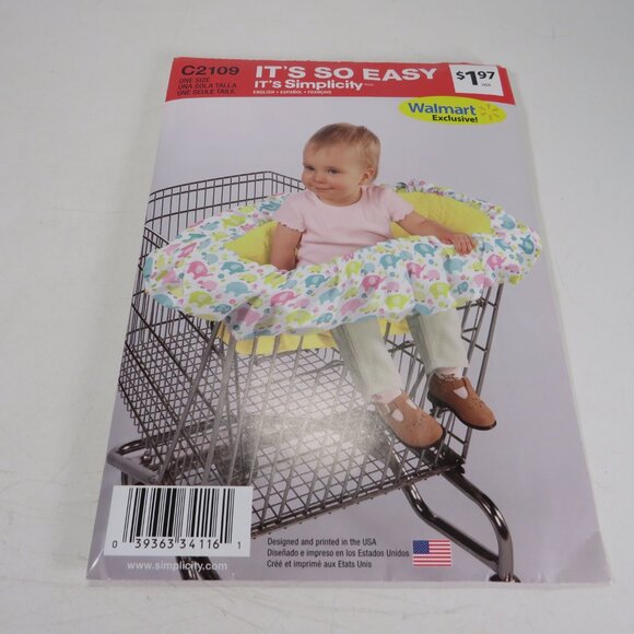 Simplicity C2109 Shopping Cart Cover Walmart Exclusive one size UNCUT - Picture 2 of 10